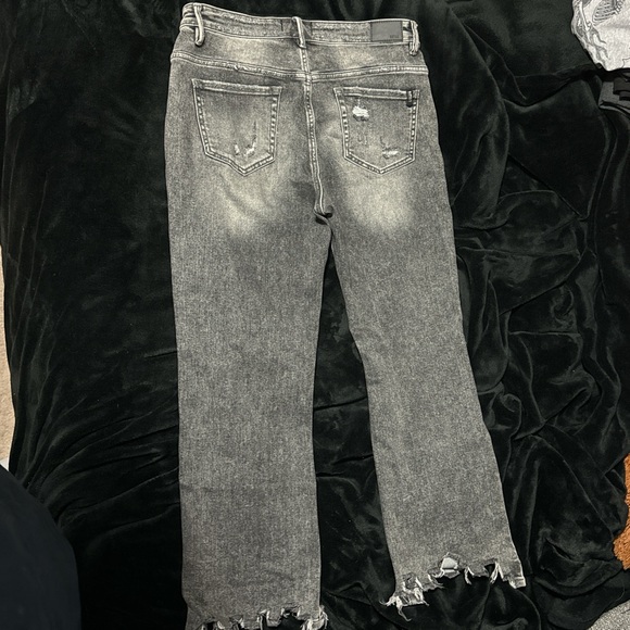 David buffalo grey semi hi straight leg distressed jeans - Picture 2 of 3